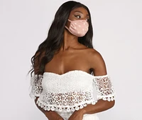 Reusable Dainty Floral Print Face Mask With Earloops