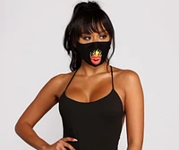 Sassy Flaming Lips Face Mask With Earloops