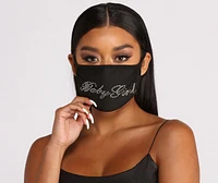 Baby Girl Rhinestone Face Mask With Earloops