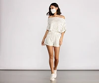 Reusable Striped Face Mask with Earloops