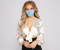 Sequin and Lace Face Mask