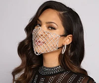 Luxe Rhinestone Face Mask With Earloops