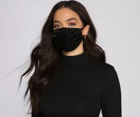 Velvet Leopard Print Face Mask