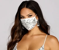 Sequin Scroll Print Face Mask