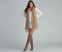 Bundle Up Chevron Fringe Scarf