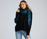 Wrapped In Plaid Frayed Scarf