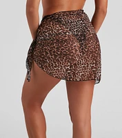 Sassy Sheer Leopard Print Sarong