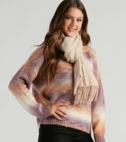 Winter Strolls Fringe Scarf
