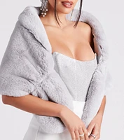 So Luxe Faux Fur Shawl Wrap