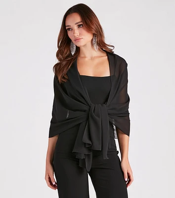 Layer On Classy Mesh Shawl Wrap