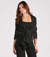 Layer On Classy Mesh Shawl Wrap