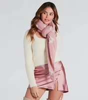 Cutest Vibe Flower Print Knit Scarf