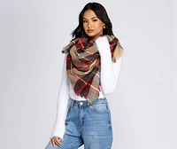 Cozy Plaid Blanket Scarf
