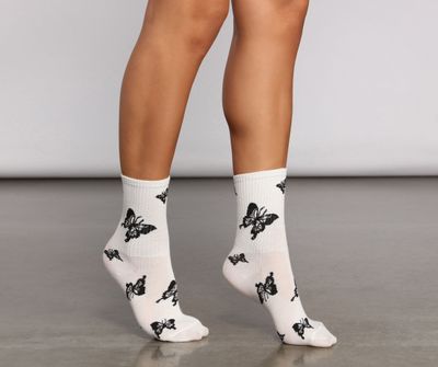 Butterfly Print Two Pack Socks
