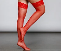 Sultry Babe Fishnet Thigh-High Stockings