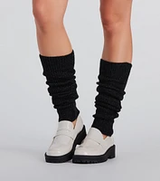 Cute And Cozy Lurex Ribbed Knit Leg Warmers