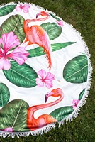 Flamingo Paradise Beach Towel