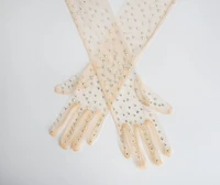 Rhinestone Mesh Gloves