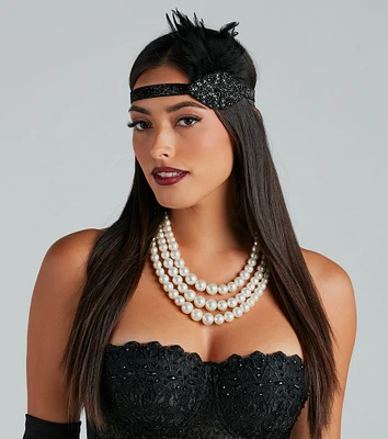 Dancing Diva Beaded Feather Headwrap