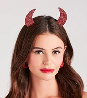 Devious Hottie Rhinestone Horn Headband