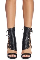 Azalea Wang Laced Snake Stilettos