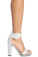 Glitter Mesh Island Platform Heels
