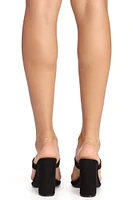 Banded Style Faux Suede Mules