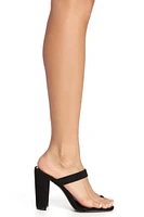 Banded Style Faux Suede Mules