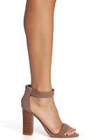 Braided Strap Block Heels