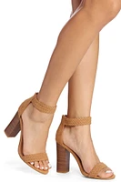 Braided Strap Block Heels