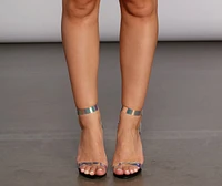 Holographic Strappy Heel