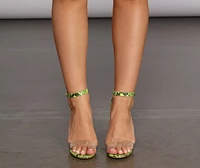 Stride Snake Neon Block Heel