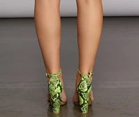 Stride Snake Neon Block Heel