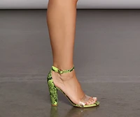 Stride Snake Neon Block Heel