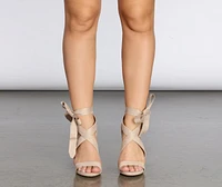Wrapped Classy Faux Suede Heels