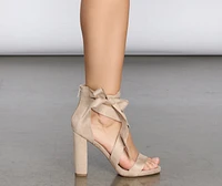Wrapped Classy Faux Suede Heels