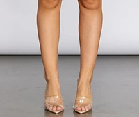 Make A Point Clear Stiletto Mules