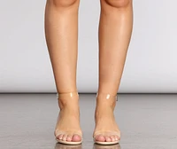 Step Out On The Scene Low Clear Heels