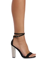 Double Strap Rhinestone Heels