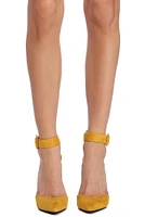 Buckle Down Suede Pumps