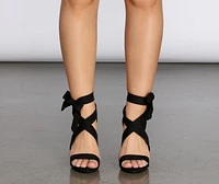 Wrapped Classy Faux Suede Heels