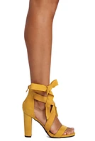 Wrapped Classy Faux Suede Heels