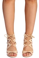Lace Up Block Heels