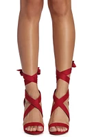 Wrapped Classy Faux Suede Heels
