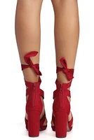 Wrapped Classy Faux Suede Heels