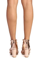 Rhinestone Band Block Heels