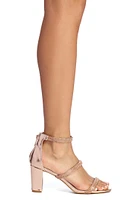 Rhinestone Band Block Heels
