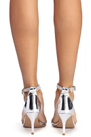 Rhinestone Strap Kitten Heels