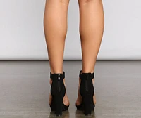 Strut Style Block Heels