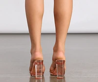 Double Band Lucite Block Heels
